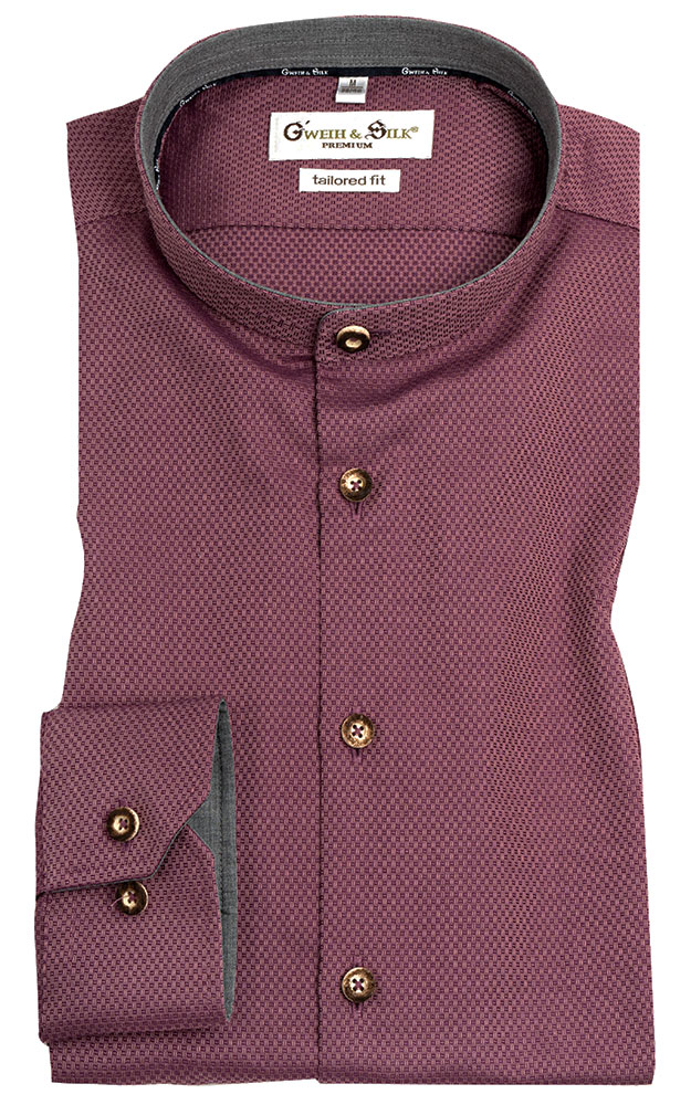 Hemd Riegsee, weinrot - Tailored fit