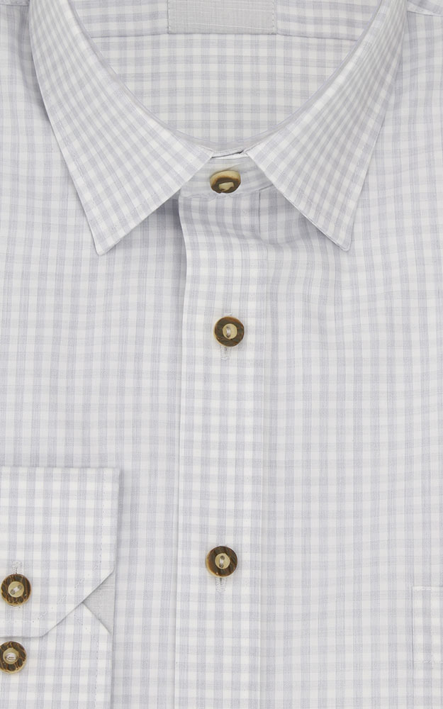 Hemd 2468H, # grau/weiß - Slim fit