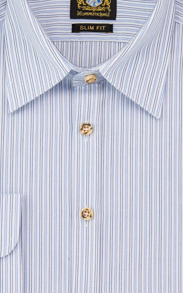 Hemd 222 1315, blau gestreift - Slim fit