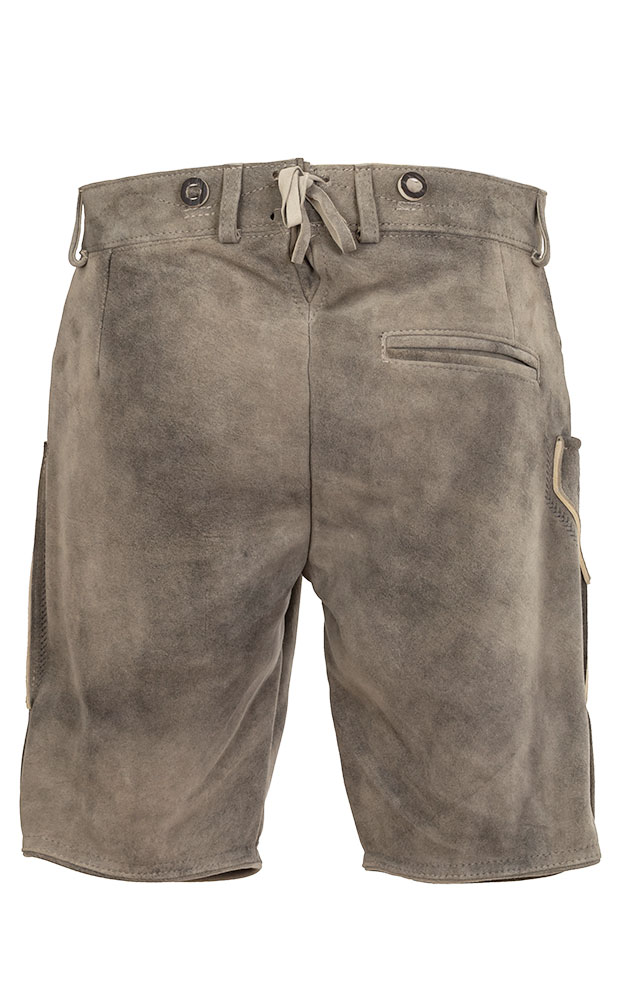 Lederhose Bergwald ohne Träger, graubeige/anthra
