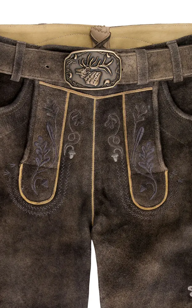 Lederhose Faistenlohe mit Gürtel, marokko
