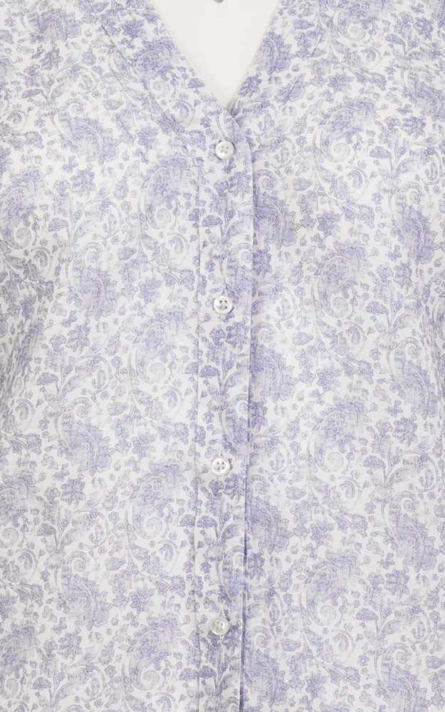 Trachtenbluse 6191OS, blau/weiß