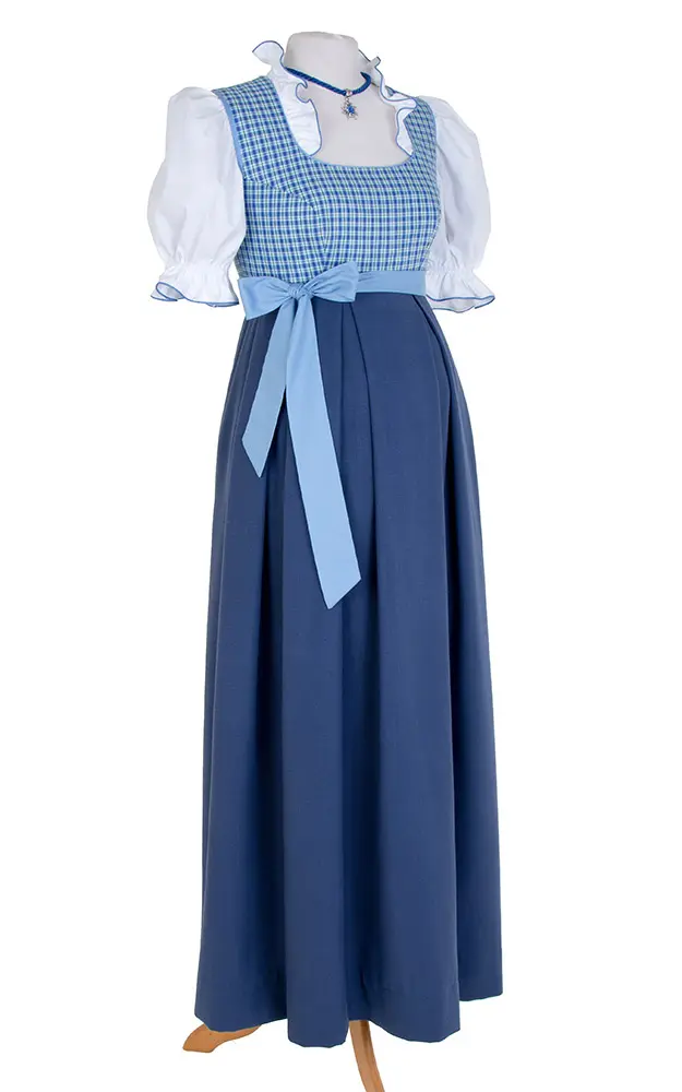 Schwangerschaftsdirndl mit Band, blau