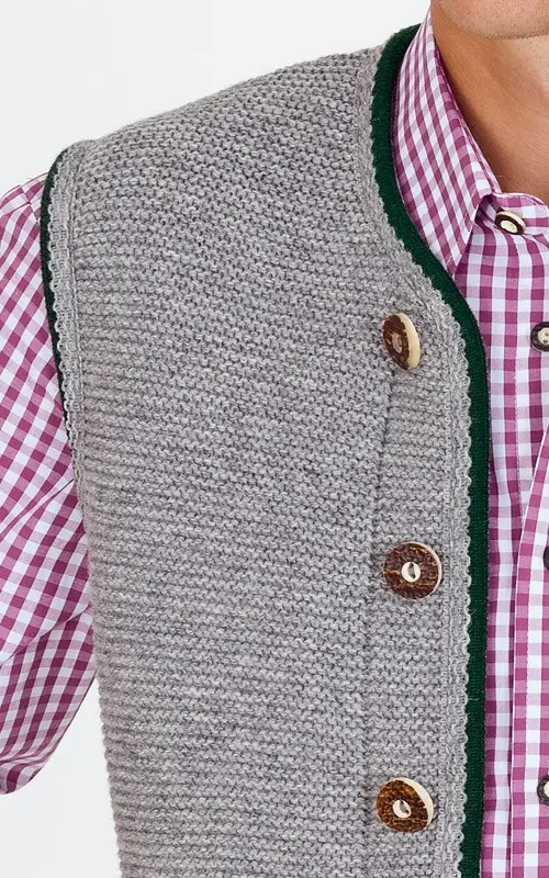 Strickweste Gierli, steingrau/tanne
