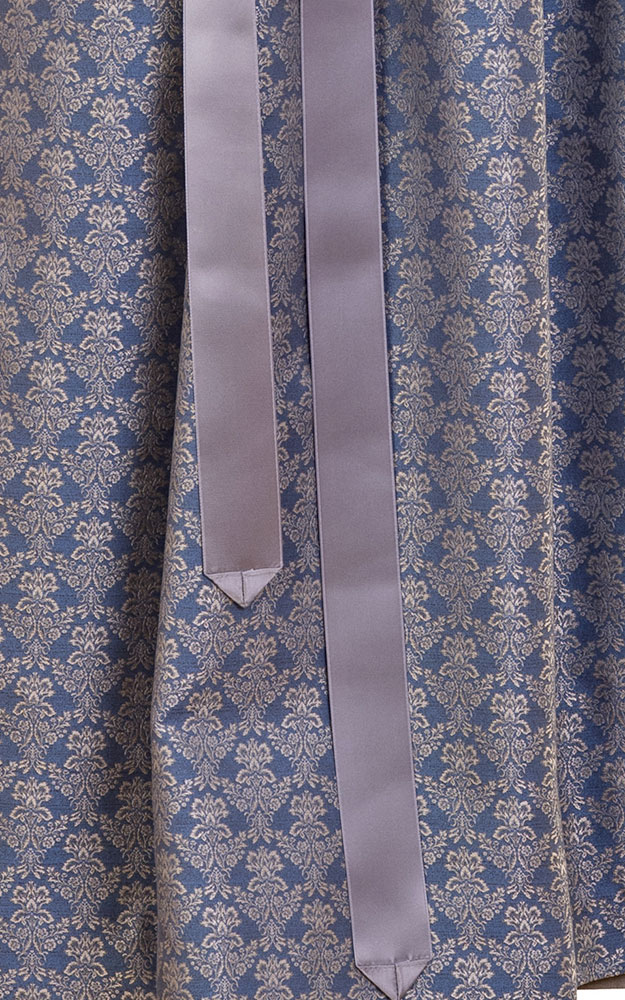 Schürze Ornament, blau/silber