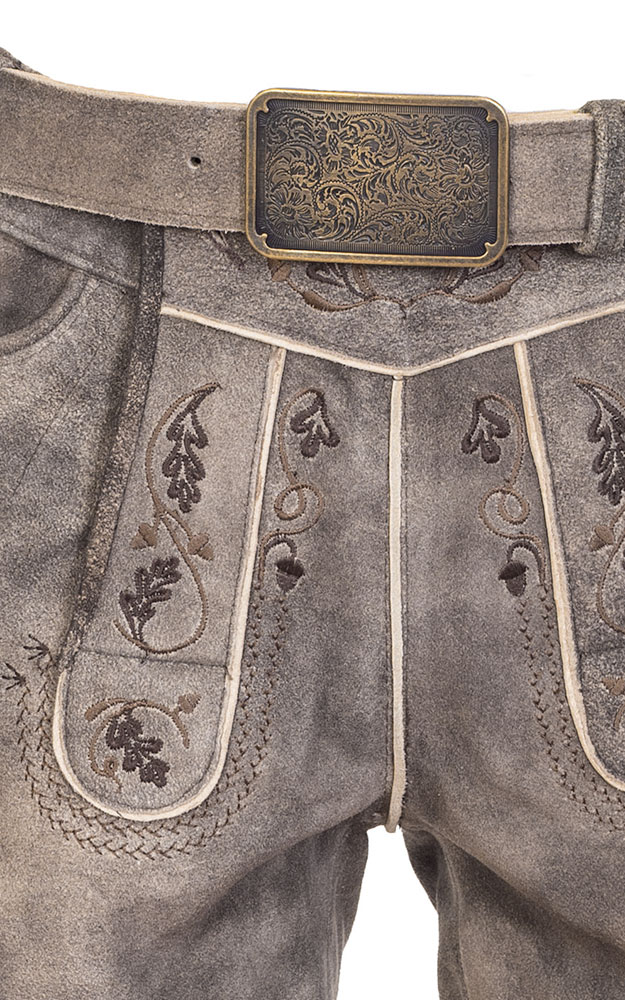 Lederhose Pedro mit Gürtel, bison