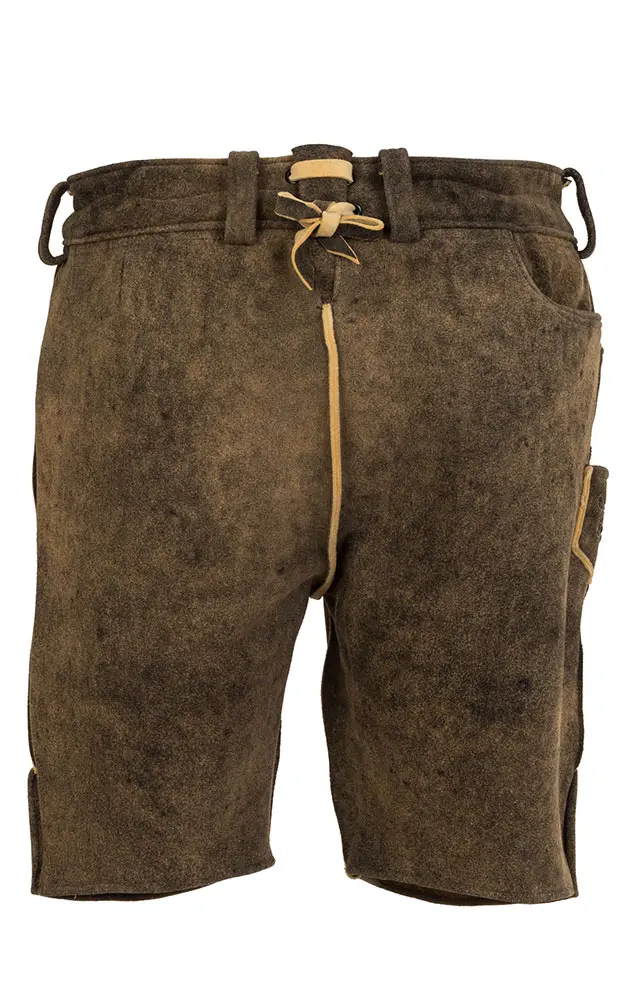 Hirschlederhose Spitzbua mit Gürtel, buche rustikal