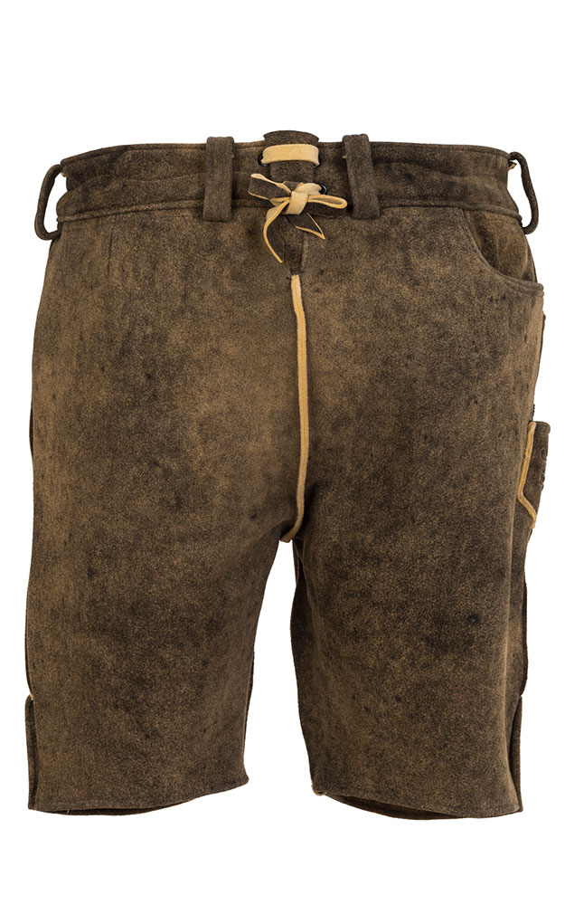 Hirschlederhose Spitzbua mit Gürtel, buche rustikal