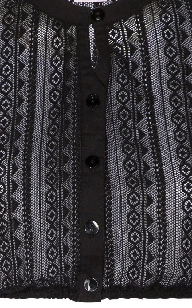 Dirndlbluse Hirse, schwarz Spitze
