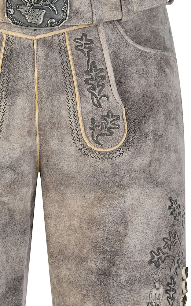 Lederhose Howard mit Gürtel, oxford