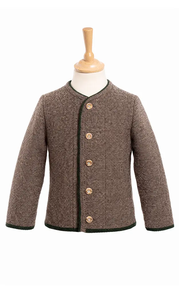 Kinder-Strickjacke, berber/tanne
