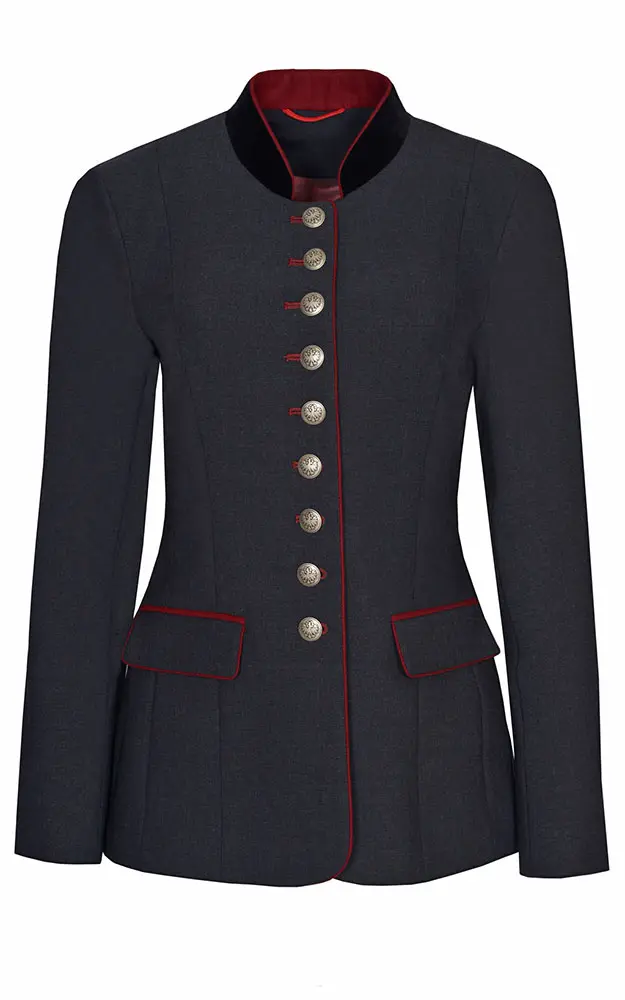 Jacke Adnet, anthrazit/rot