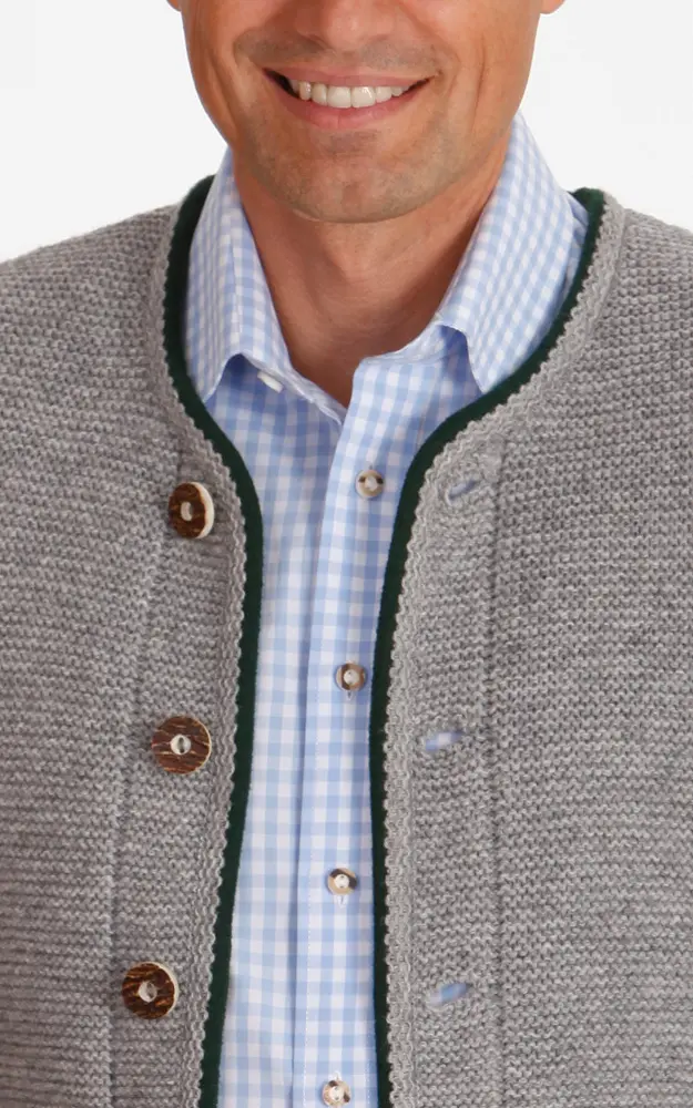 Strickjacke Gerhard, steingrau/tanne