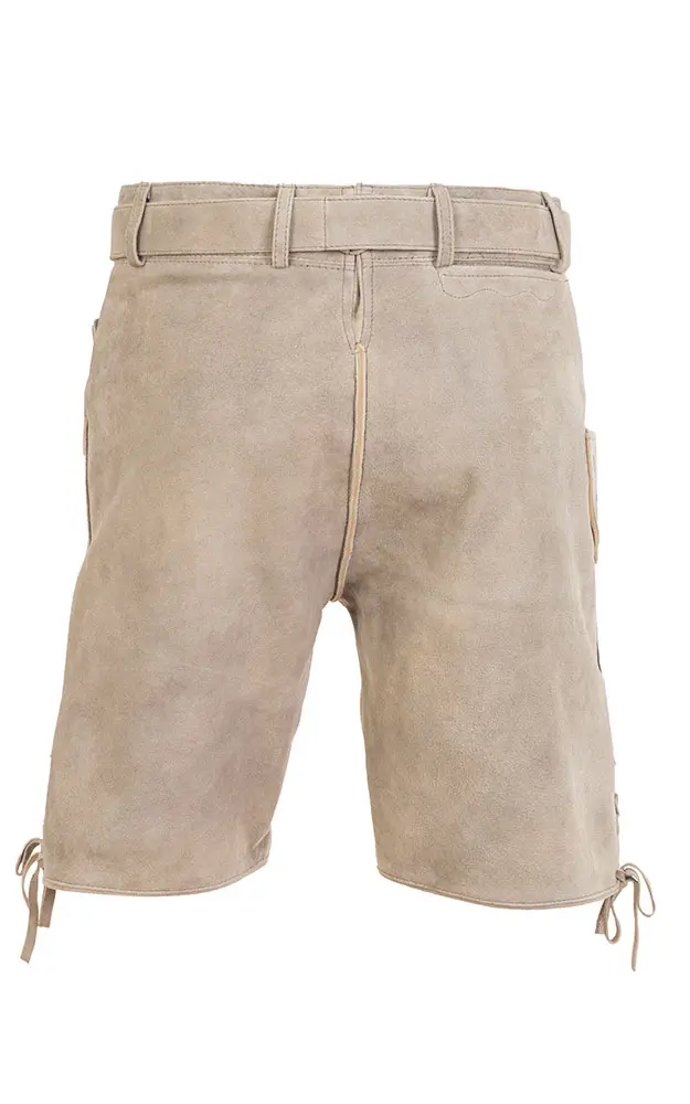 Lederhose 7742 mit Gürtel, hellbraun
