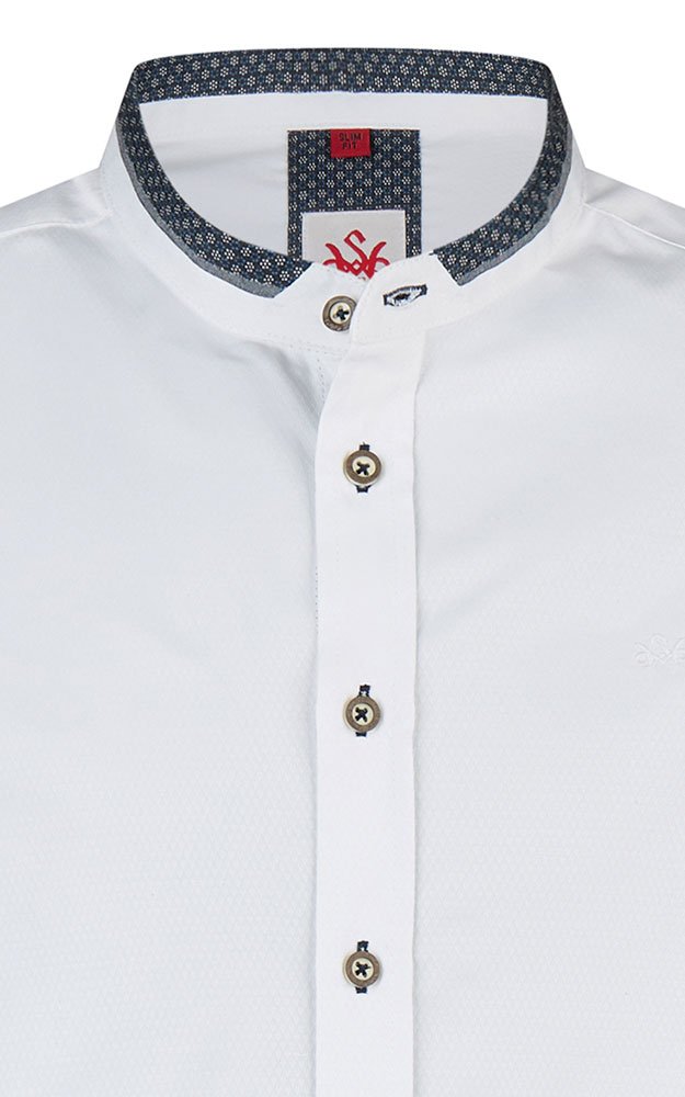 Hemd Kreuzbach, weiß/dunkelblau - Slim fit
