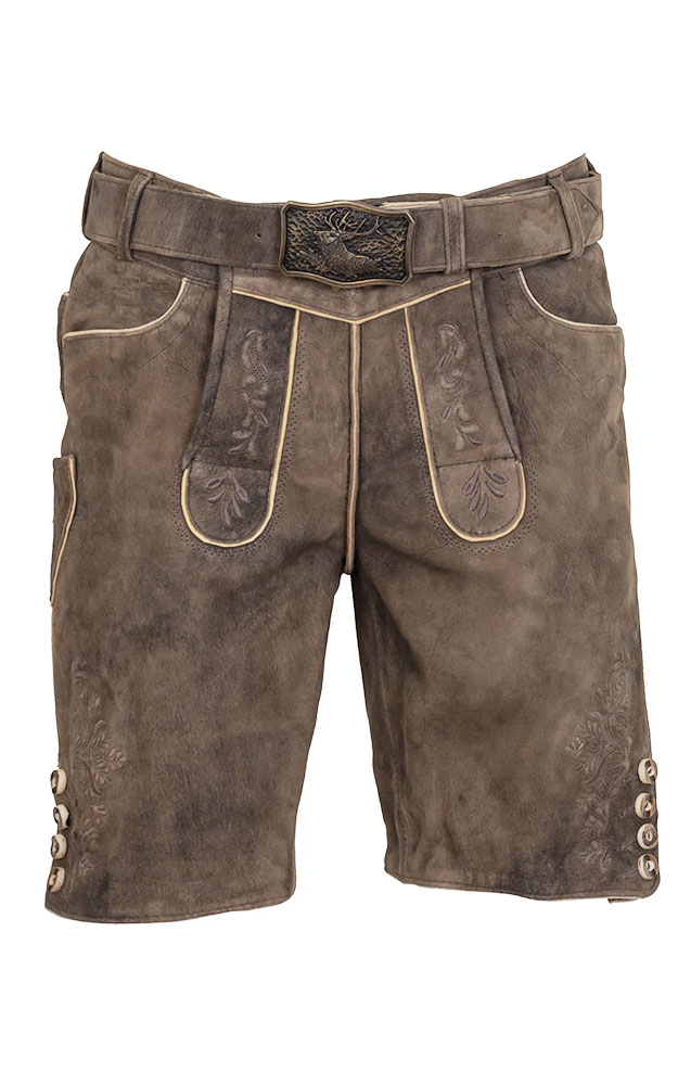 Lederhose Mathias mit Gürtel, beige