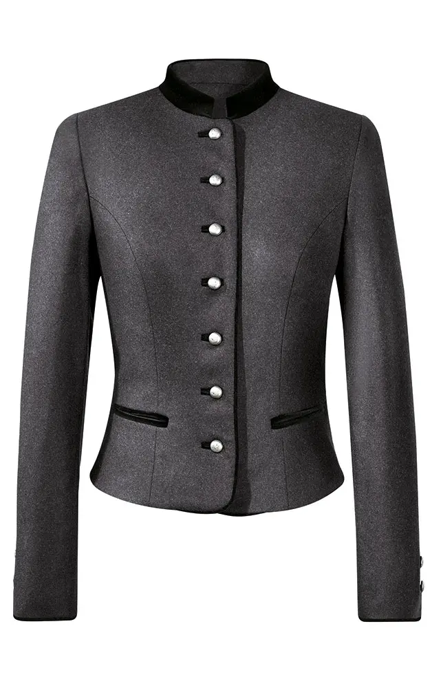 Jacke Schwarzberg, anthrazit/Samt schwarz