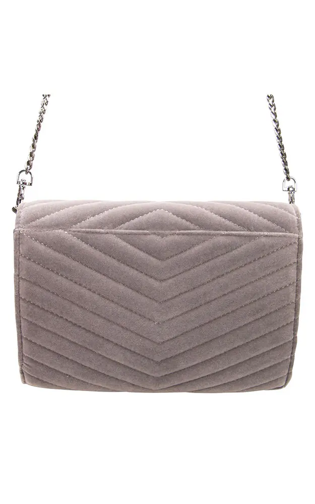 Trachtentasche Samtclutch, grau