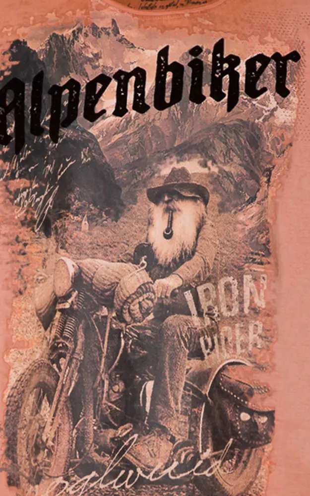 T-Shirt Alpenbiker, orange