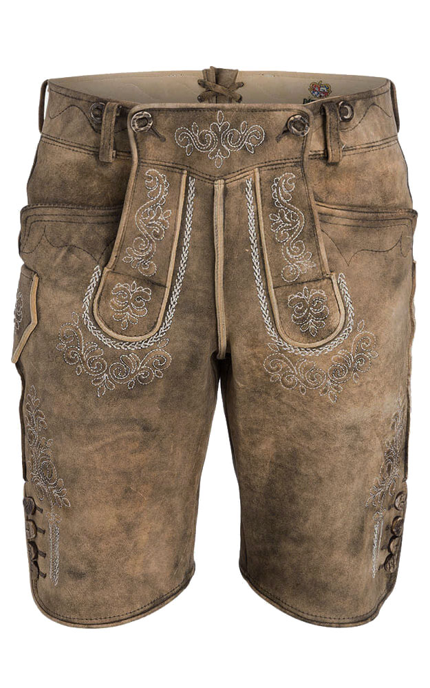 Hirschlederhose Weitenfels, ohne Träger altschwarz