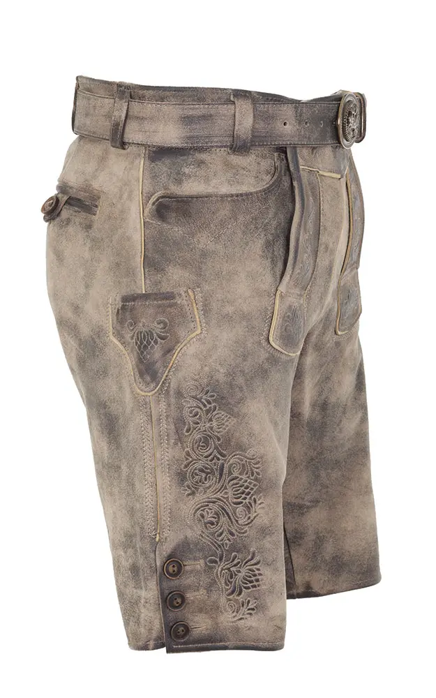 Lederhose Riemer mit Gürtel, Nappato marmor