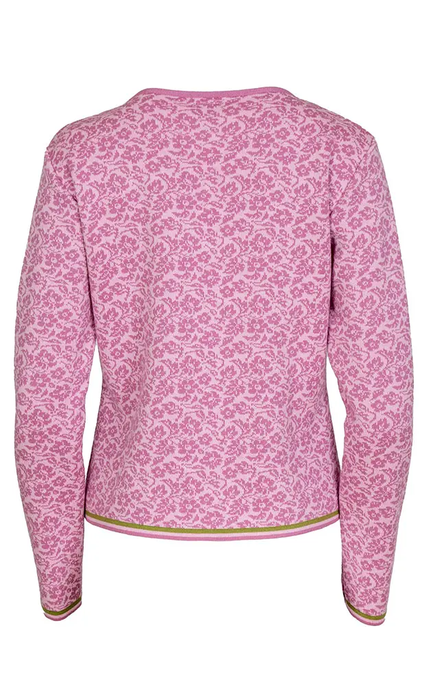 Strickjacke Appenzell, pink gemustert