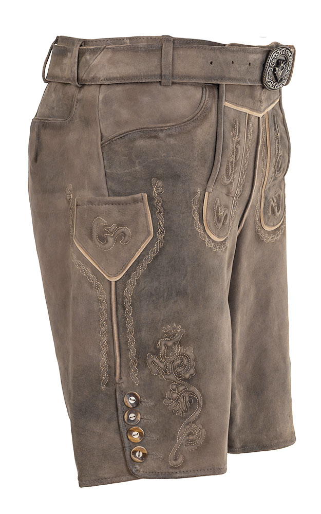 Lederhose Fuschlsee mit Gürtel, beige