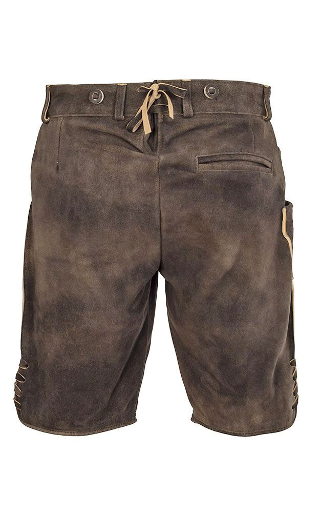Lederhose Bregenz mit Gürtel, dunkelbraun