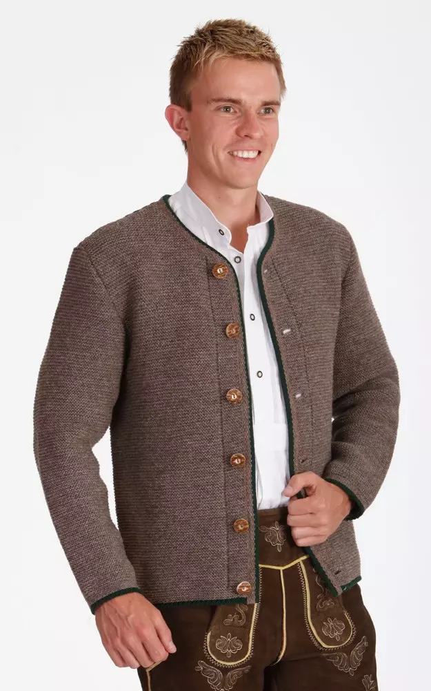 Strickjacke Gerhard, berber/tanne