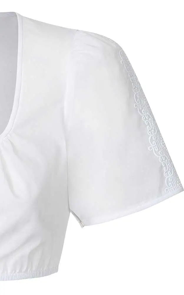Dirndlbluse 51156, weiß Stickerei