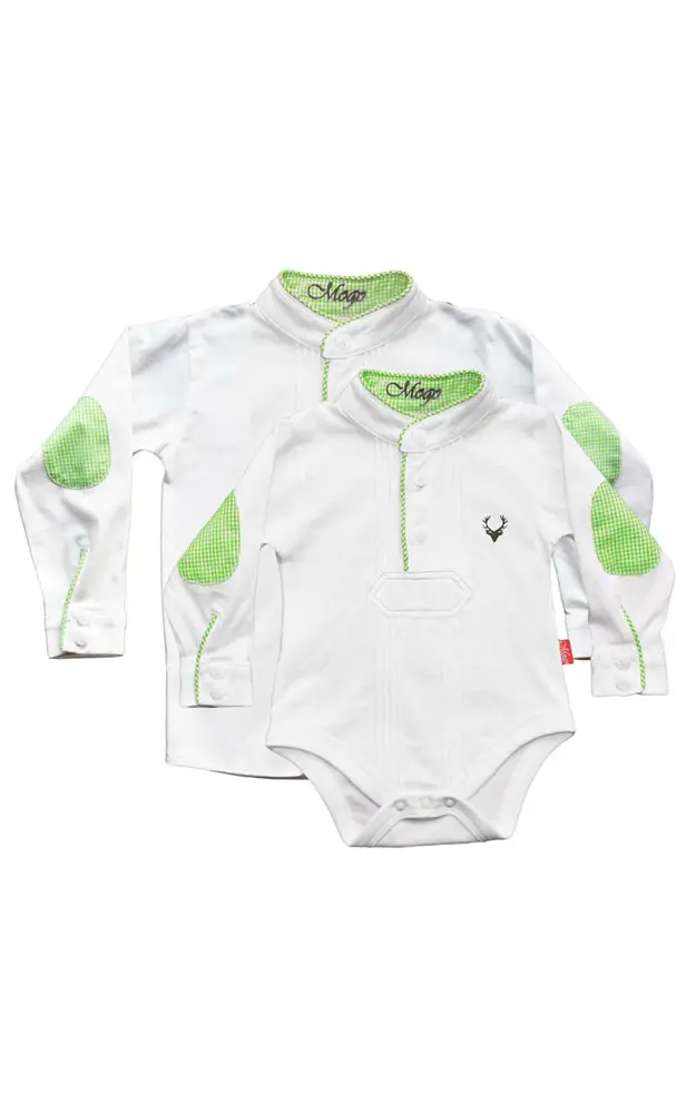 Baby-Body Pfoad langarm, grün