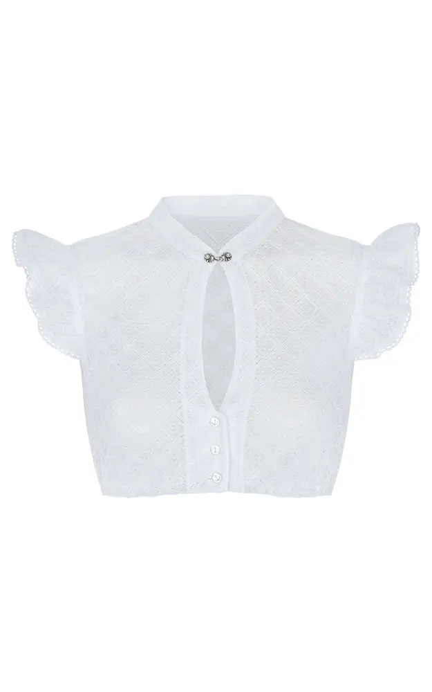 Dirndlbluse 61105, weiß Flügelarm