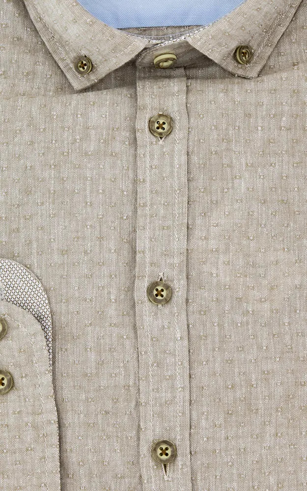 Hemd C82618-21277, beige - Slim fit