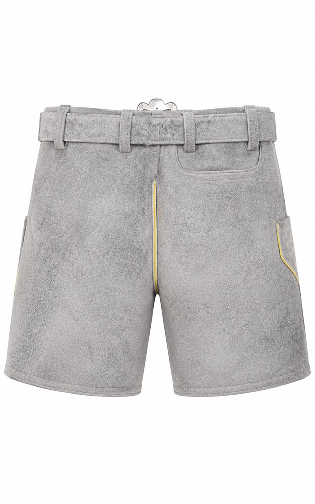 Kinder-Lederhose 7656 mit Gürtel, grau
