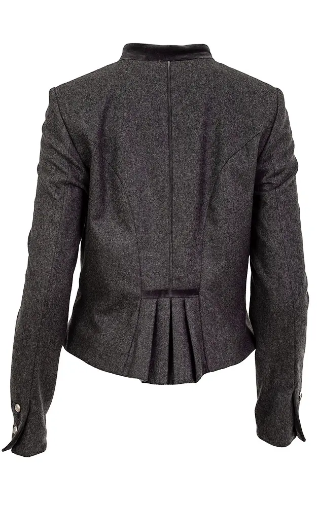 Jacke Ebbs, dunkelgrau/Samt schwarz