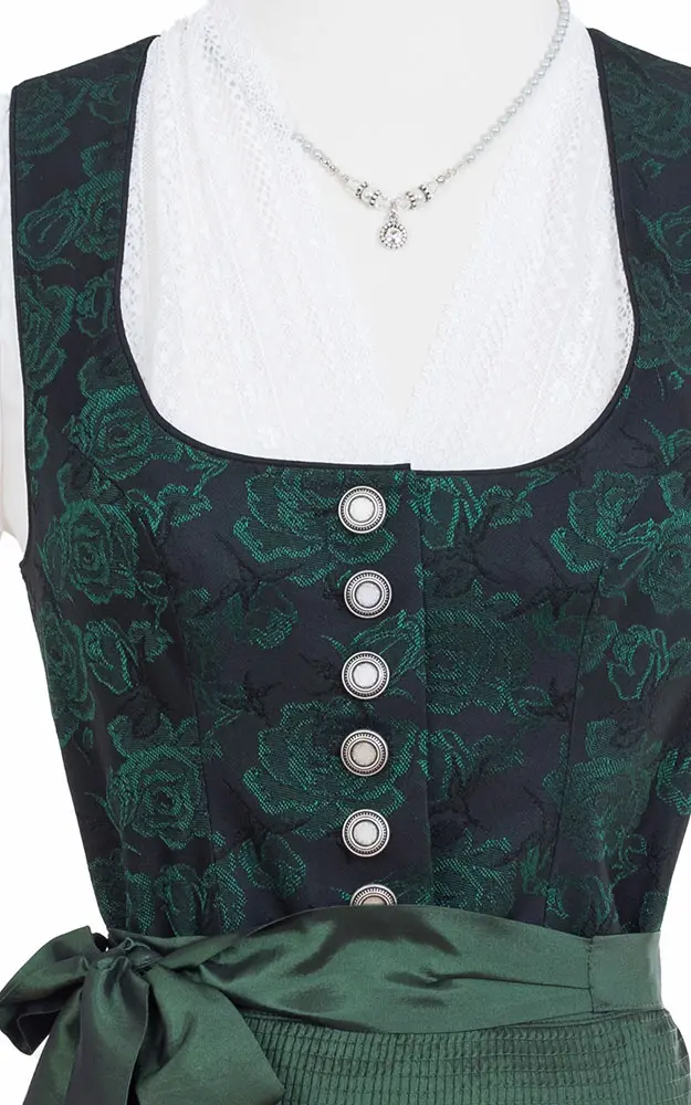 Blusendirndl Bergsee /E grün/schwarz, ohne Schürze