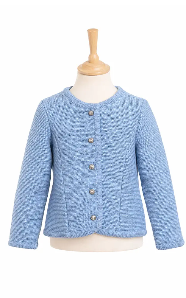 Kinder-Strickjacke Ännchen, jeansblau