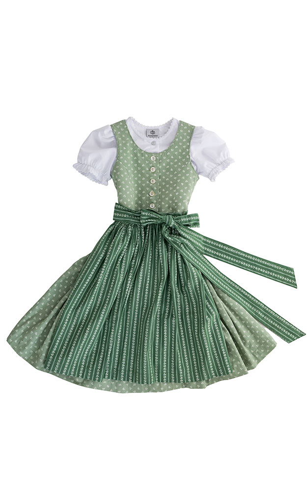 Kinderdirndl Wallersee mit Schürze u. Bluse, hellgrün