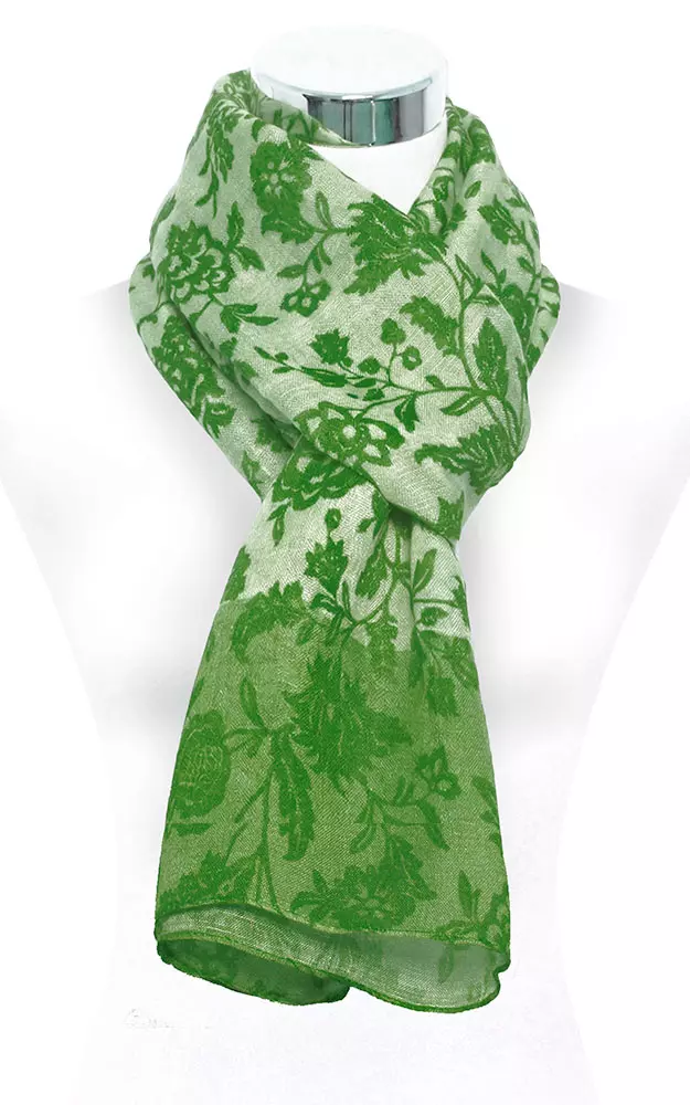 Schal Blumen, grün
