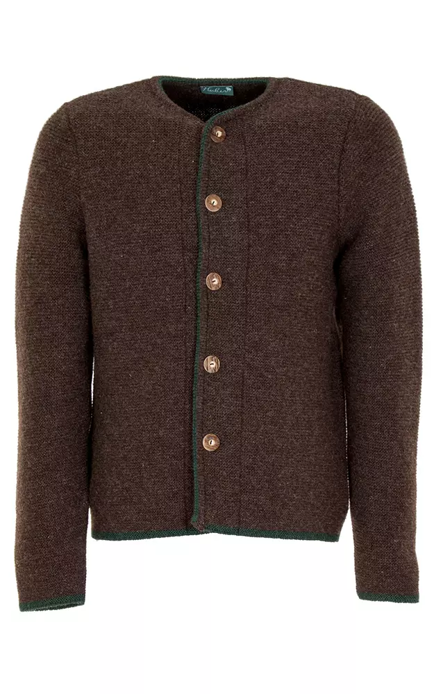 Strickjacke Gerhard, dunkelbraun/tanne