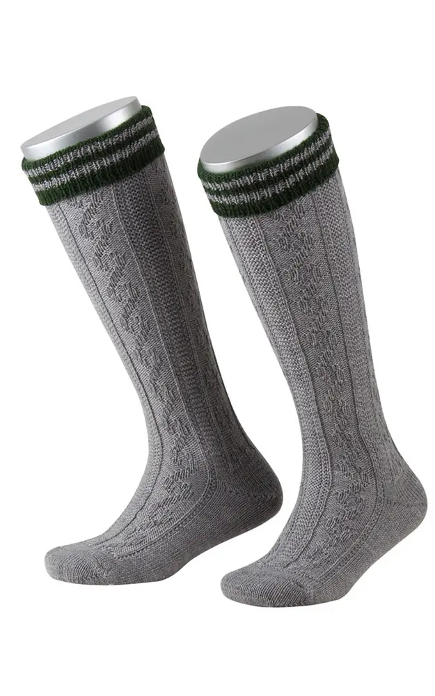 Kinderkniestrümpfe 320R, grau/grün