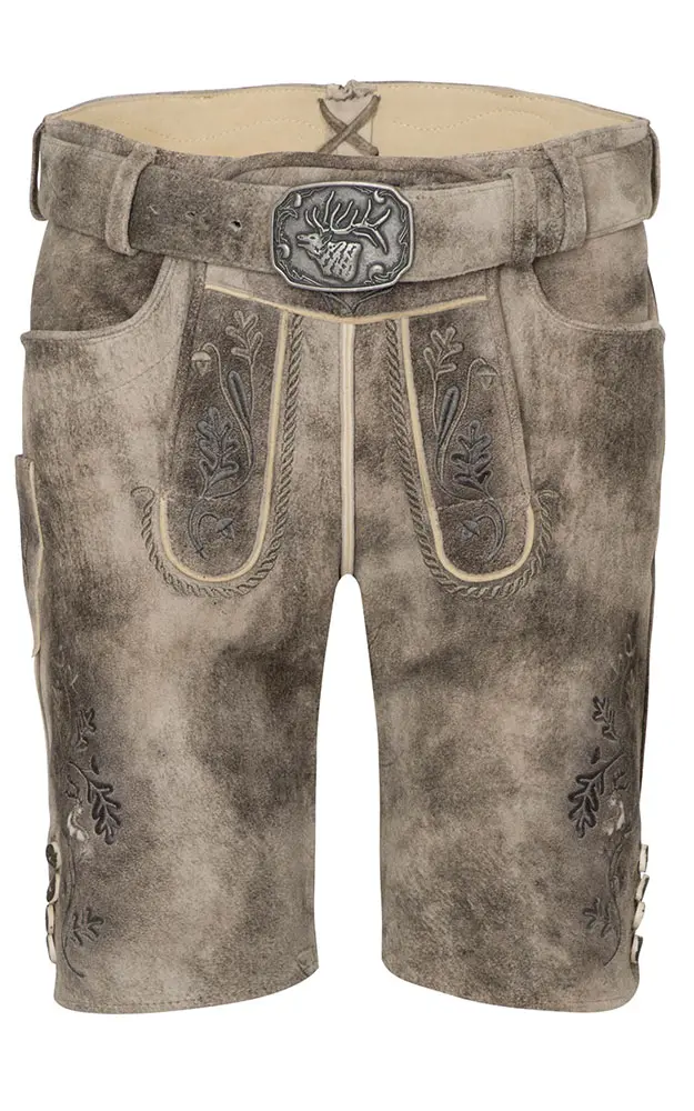 Lederhose Austin mit Gürtel, hellbraun rustikal