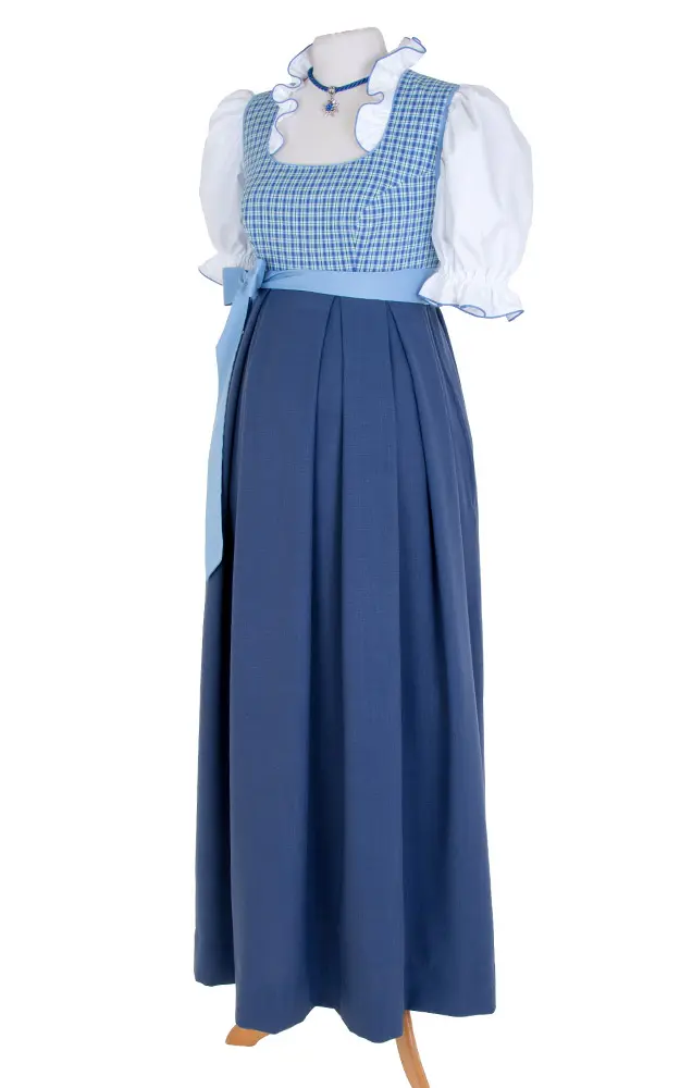 Schwangerschaftsdirndl mit Band, blau
