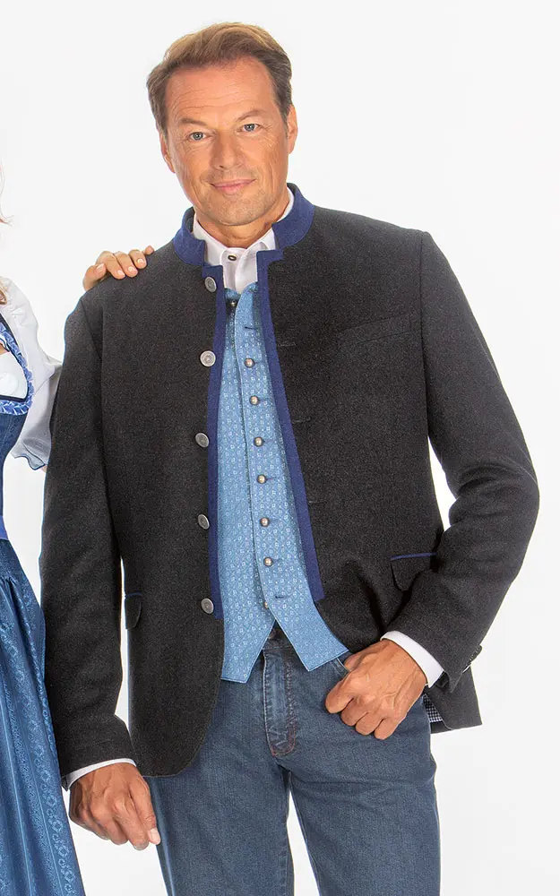 Janker Viktor, anthrazit/blau