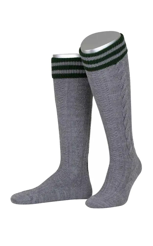 Kniestrümpfe L18995, mittelgrau/tanne