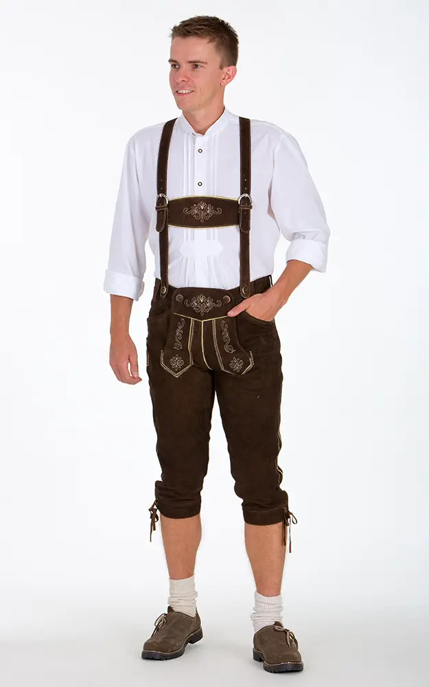 Lederhosen-SET Sigi Bundhose, espresso