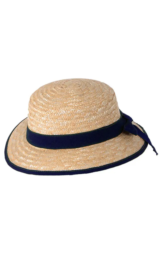 Kinderhut Stroh Mädchen, natur dunkelblau