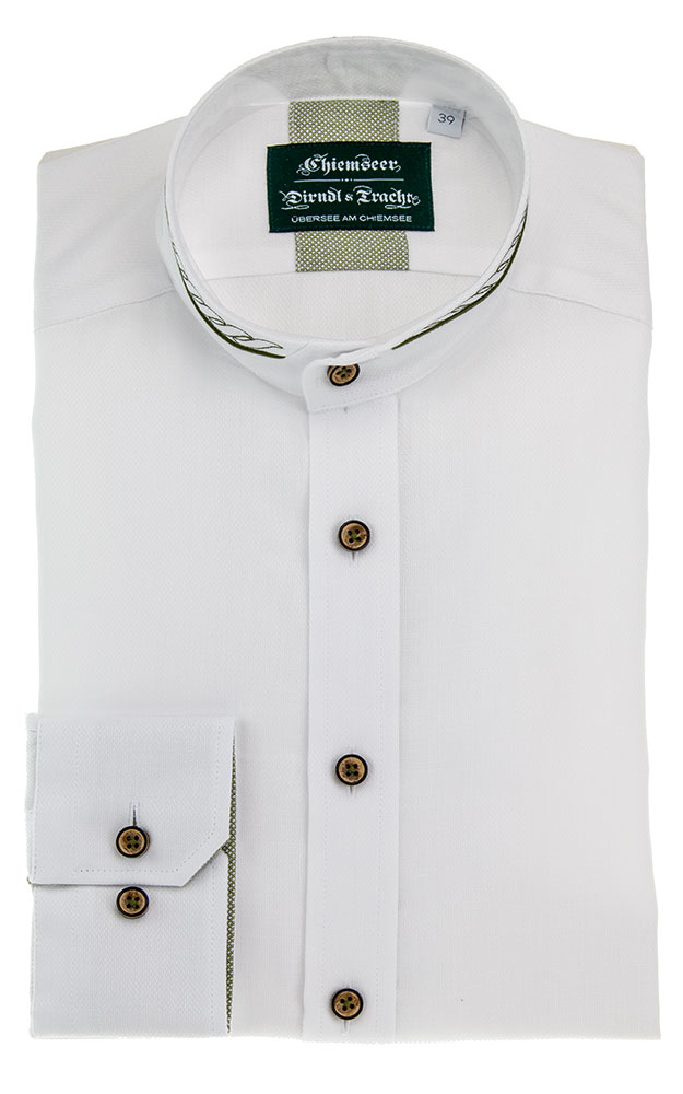 Hemd 3107, weiß/grün SK - Slim fit