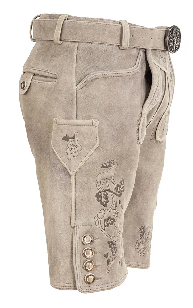 Lederhose 7741 mit Gürtel, hellbraun