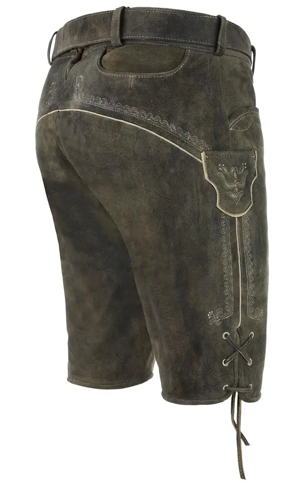 Lederhose Tobias mit Gürtel, erde